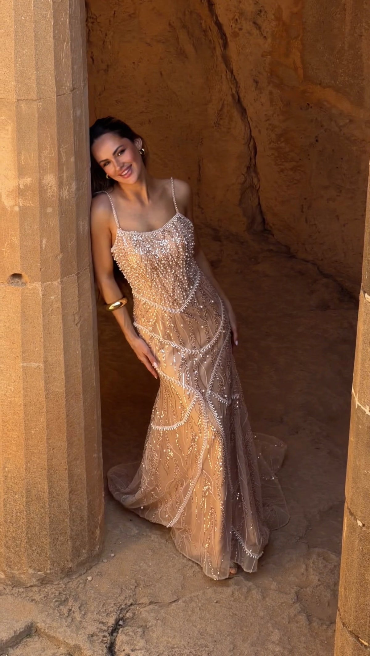 Crystal Embellished Maxi Dress