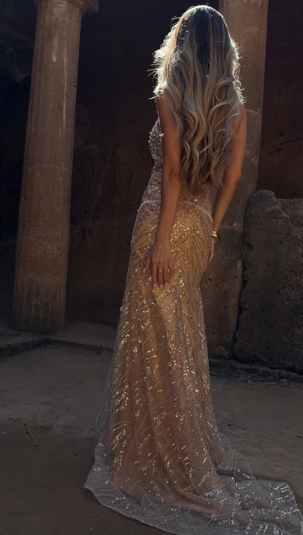 Crystal Embellished Maxi Dress