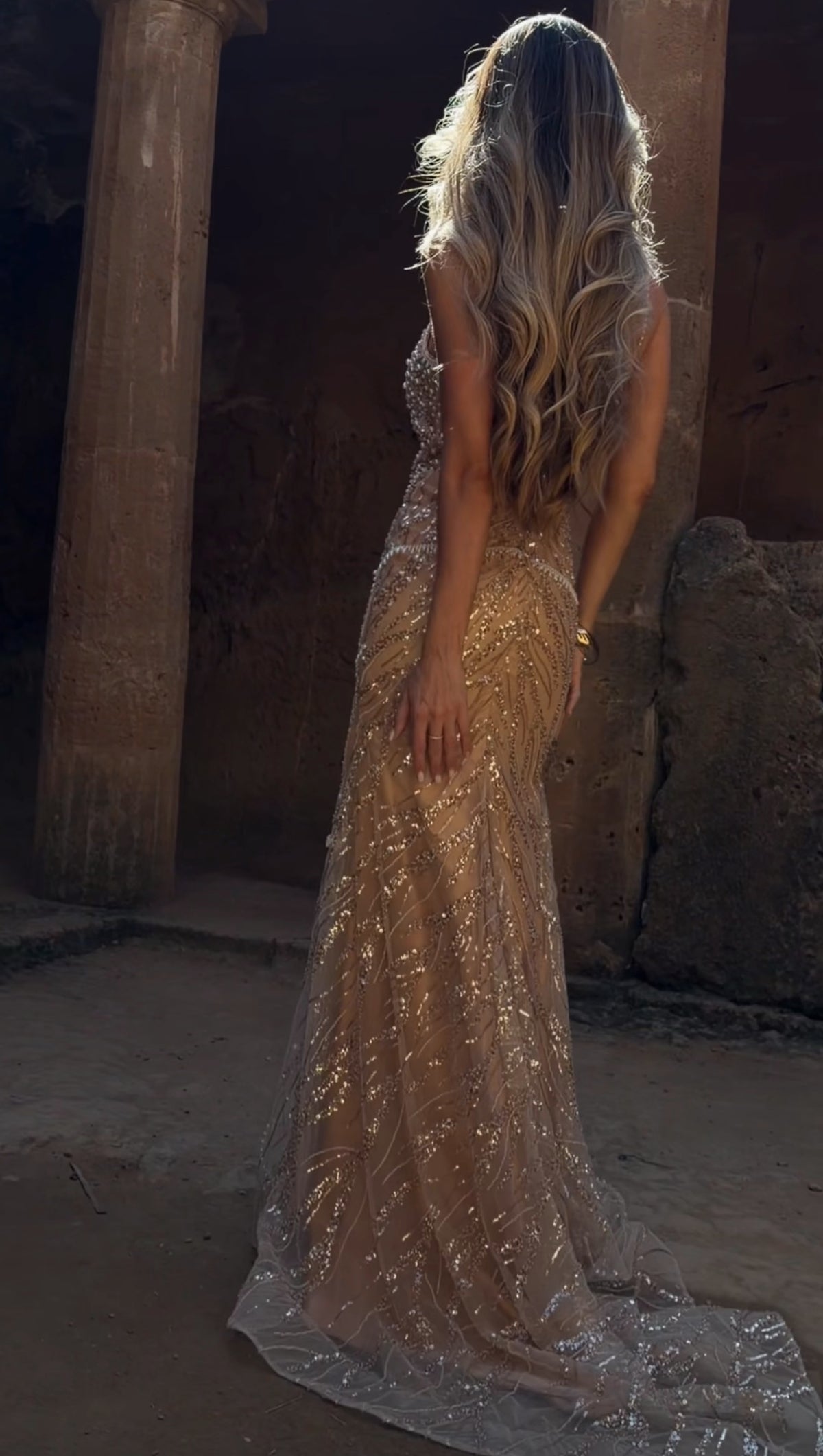 Crystal Embellished Maxi Dress