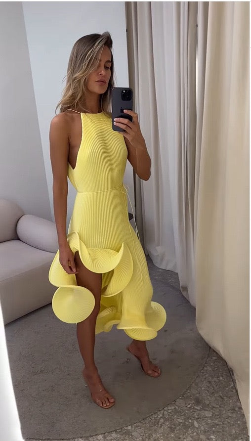 Lemon Cascade Dress