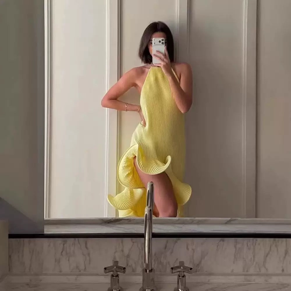 Lemon Cascade Dress