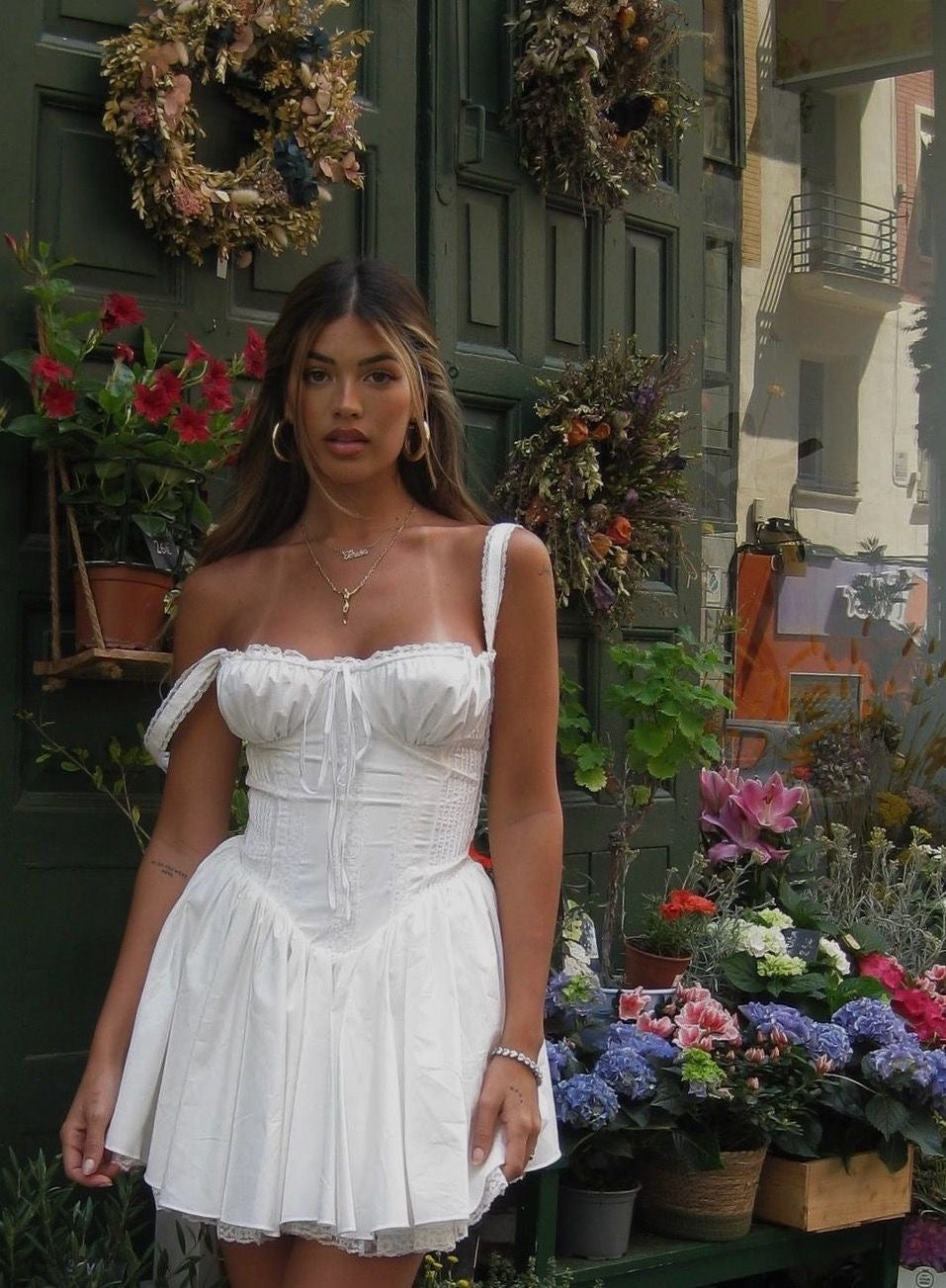 White Corset Mini Dress