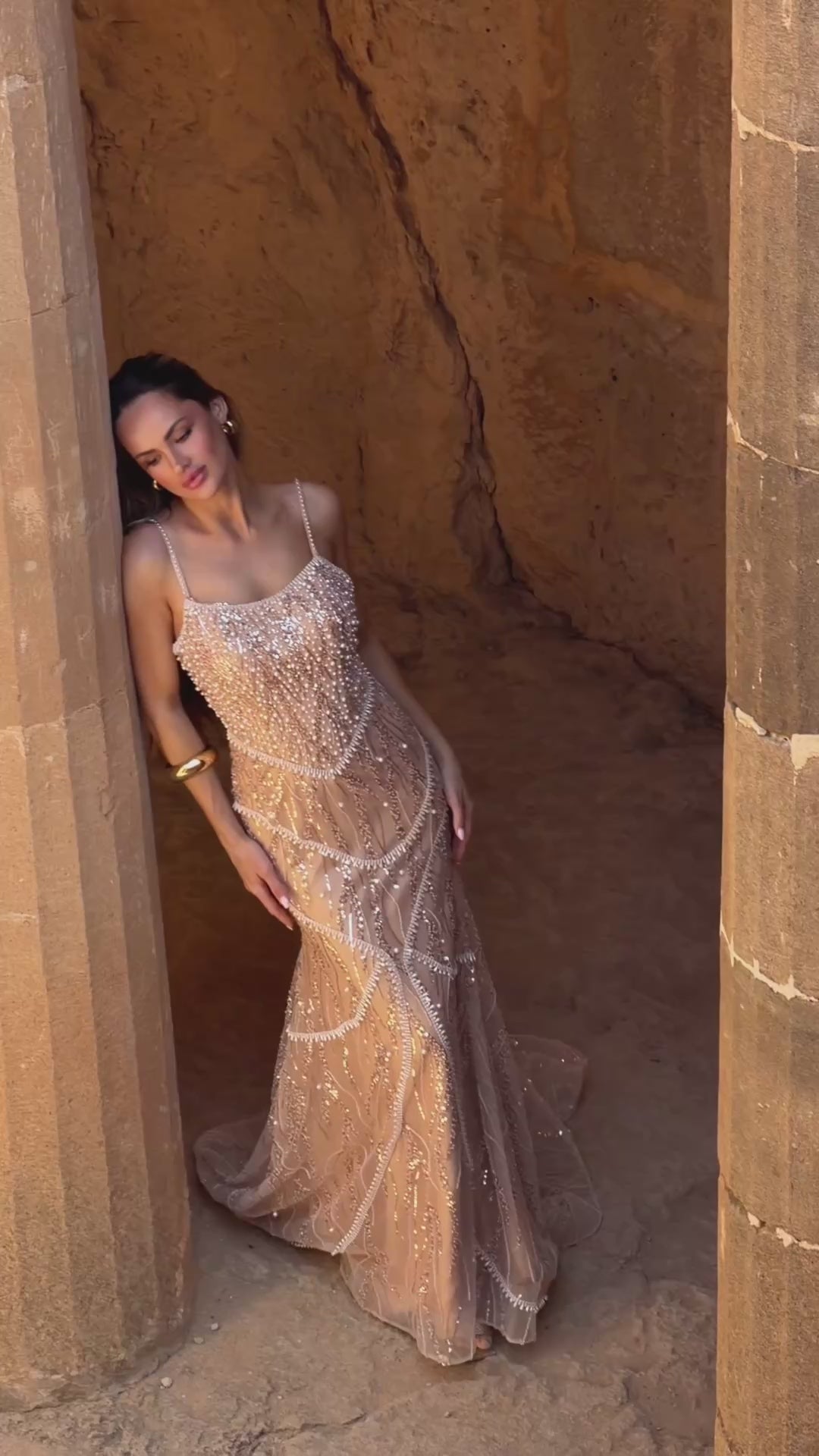 Crystal Embellished Maxi Dress